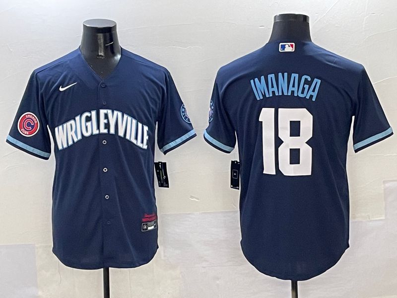 Men Chicago Cubs #18 Imanaga Dark Blue City Edition 2025 Nike MLB Jersey style 5